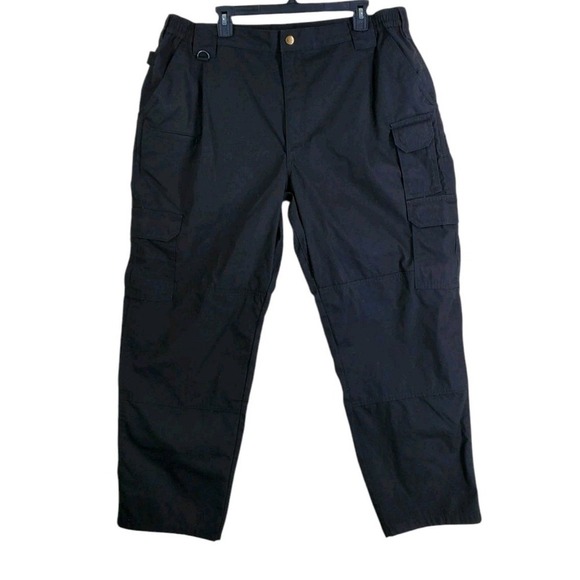 5.11 Tactical Taclite Pro Cargo Pants Mens 42x30 Black Ripstop Canvas Work 74273 - Picture 11 of 12